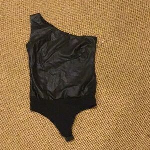 Commando faux leather 1 shoulder bodysuit size small